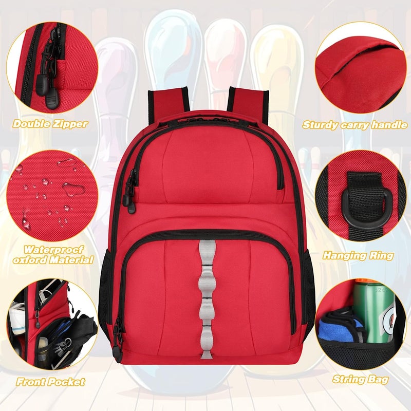 Goloni 2 Ball Bowling Backpack,Bowling Ball Bag with Shoe Compartment & Portective Foam Padded, Fits Shoes Up to US Size 16 - Image 4